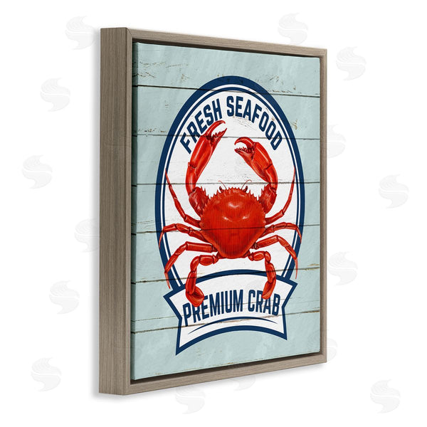 Stupell Industries Kim Allen | Fresh Seafood Crab Sign Quote Rustic Nautical Boathouse Wall Art
