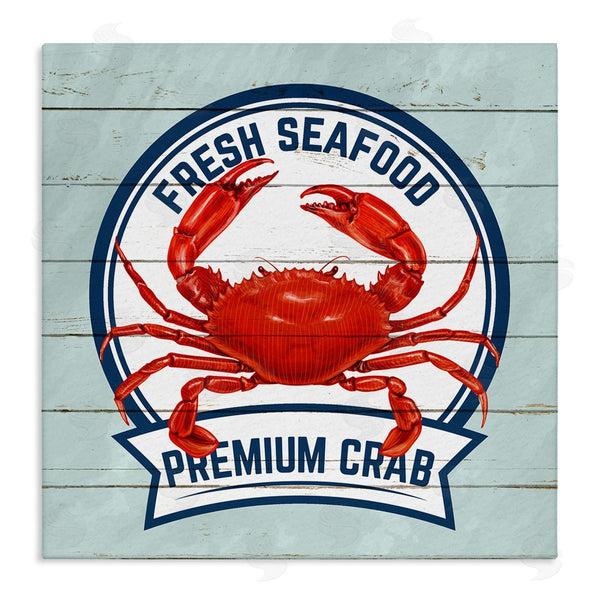 stupell industries Kim Allen | Fresh Seafood Crab Sign Quote Rustic Nautical Boathouse Wall Art