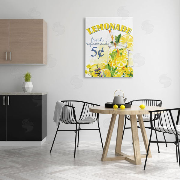 Stupell Industries Kim Allen | Fresh Squeezed Lemonade Fruit Jar Summer Vivid Illustration Wall Art