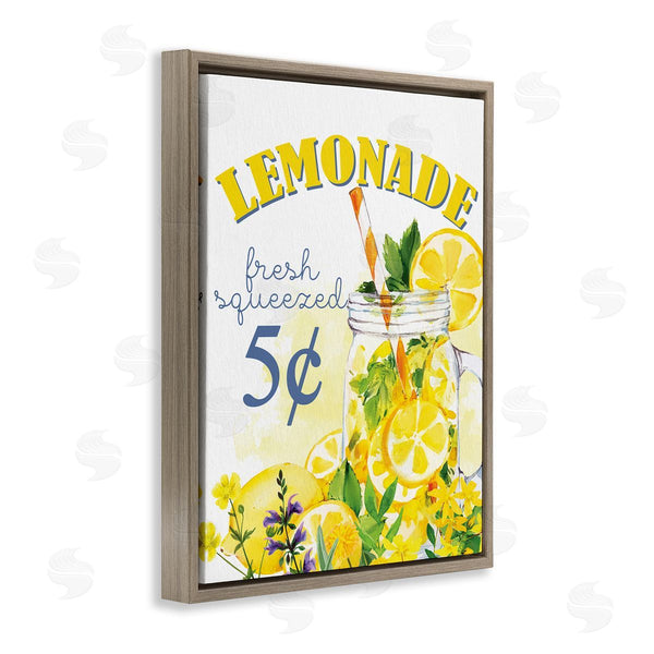 Stupell Industries Kim Allen | Fresh Squeezed Lemonade Fruit Jar Summer Vivid Illustration Wall Art