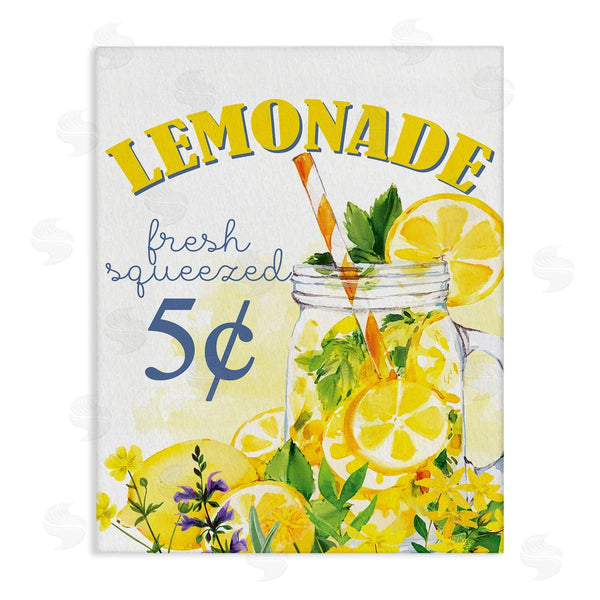 stupell industries Kim Allen | Fresh Squeezed Lemonade Fruit Jar Summer Vivid Illustration Wall Art