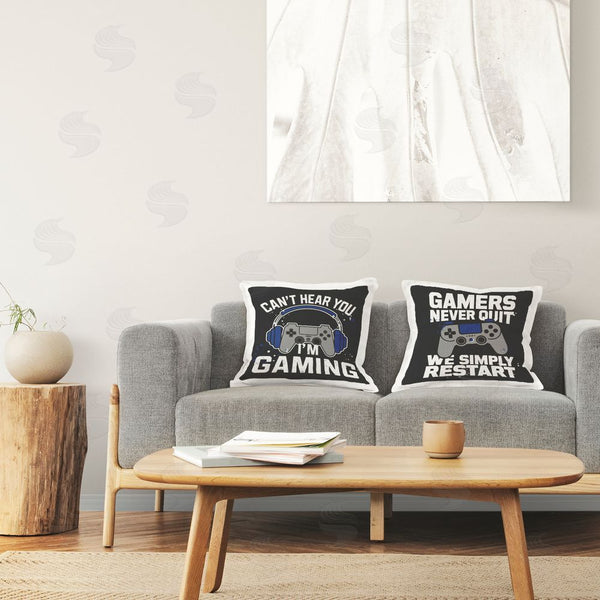 Stupell Industries Kim Allen | Fun Gamer Quotes Printed Throw Pillow Set