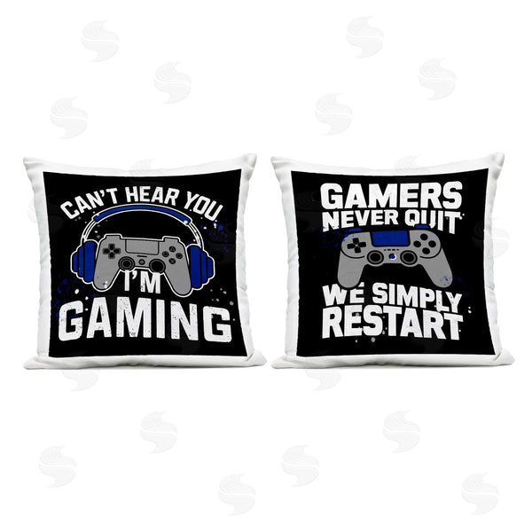 Stupell Industries Kim Allen | Fun Gamer Quotes Printed Throw Pillow Set