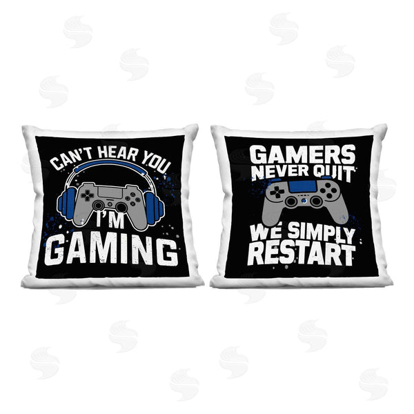 stupell industries Kim Allen | Fun Gamer Quotes Printed Throw Pillow Set