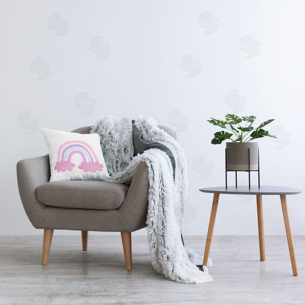 Stupell Industries Kim Allen | Fun Pink Rainbow Printed Throw Pillow