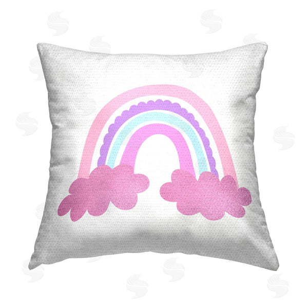 Stupell Industries Kim Allen | Fun Pink Rainbow Printed Throw Pillow