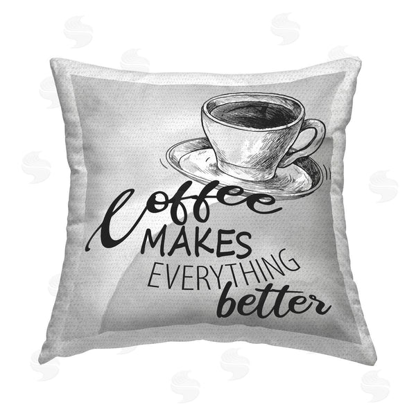 Stupell Industries Kim Allen | Funny Vintage Coffee Phrase Printed Throw Pillow