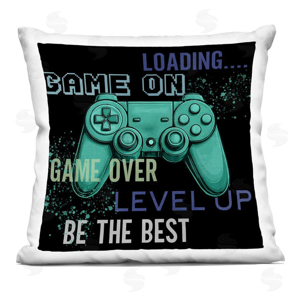 stupell industries Kim Allen | Game On Level Up Controller Printed Throw Pillow