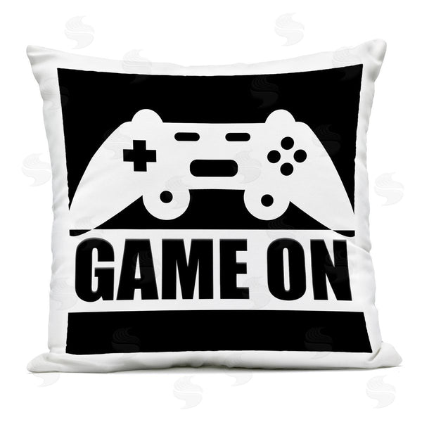Stupell Industries Kim Allen | Game On Retro Black & White Printed Throw Pillow
