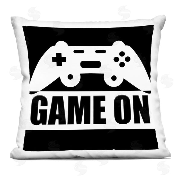 stupell industries Kim Allen | Game On Retro Black & White Printed Throw Pillow