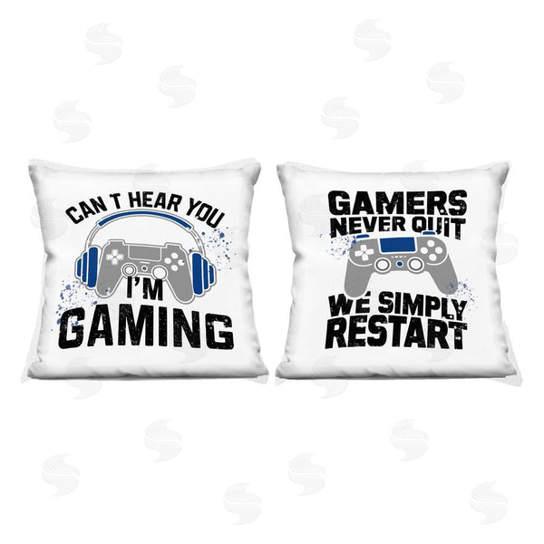 stupell industries Kim Allen | Gamer Culture Phrases Printed Throw Pillow Set