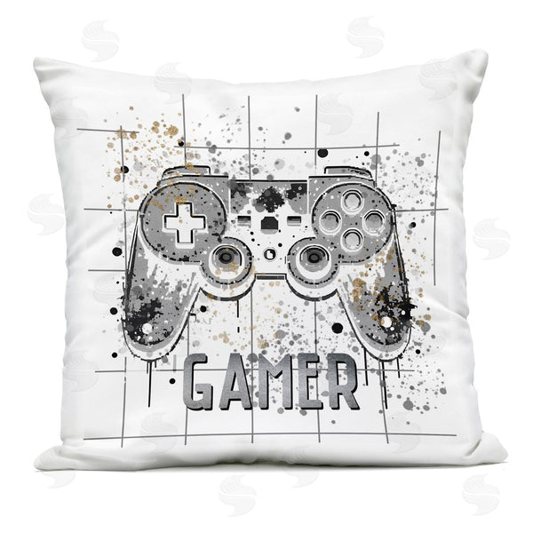 Stupell Industries Kim Allen | Gamer With Pixel Splatter Printed Throw Pillow