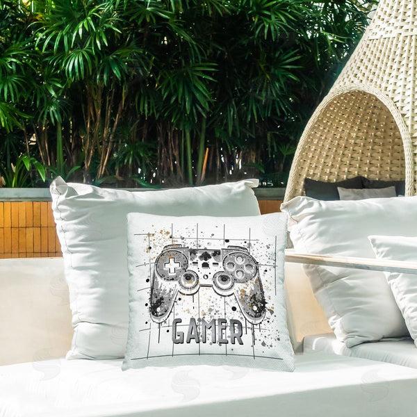 Stupell Industries Kim Allen | Gamer With Pixel Splatter Printed Throw Pillow