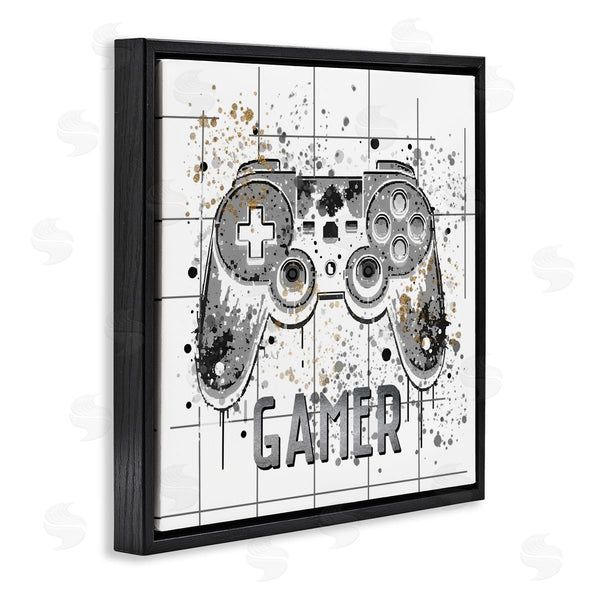 Stupell Industries Kim Allen | Gamer With Pixel Splatter Wall Art