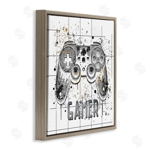 Stupell Industries Kim Allen | Gamer With Pixel Splatter Wall Art