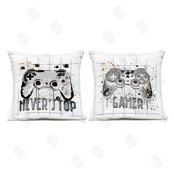 Stupell Industries Kim Allen | Gamer Words With Modern Pixels Printed Throw Pillow Set