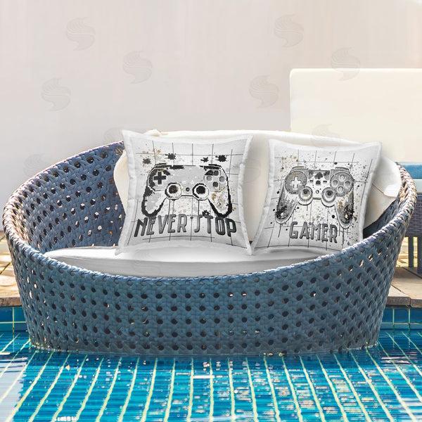Stupell Industries Kim Allen | Gamer Words With Modern Pixels Printed Throw Pillow Set