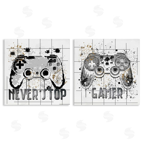 stupell industries Kim Allen | Gamer Words with Modern Pixels Wall Art