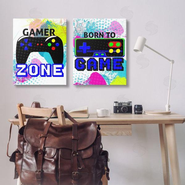 Stupell Industries Kim Allen | Gamer Zone Splash Remote Wall Art