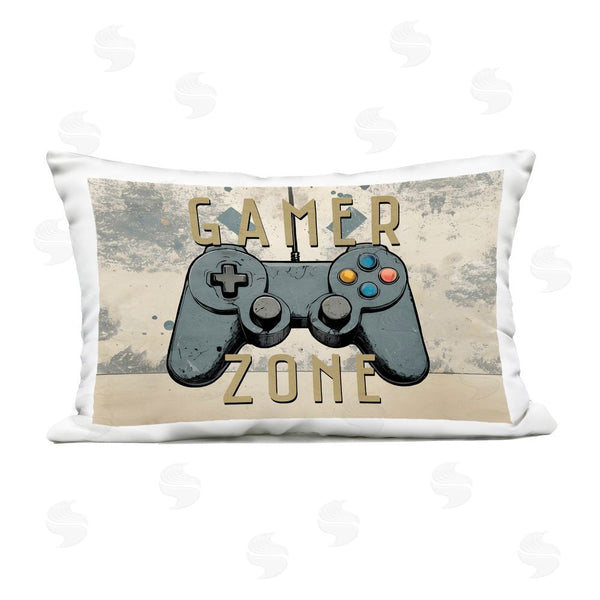 Stupell Industries Kim Allen | Gamer Zone With Abstract Background Printed Throw Pillow