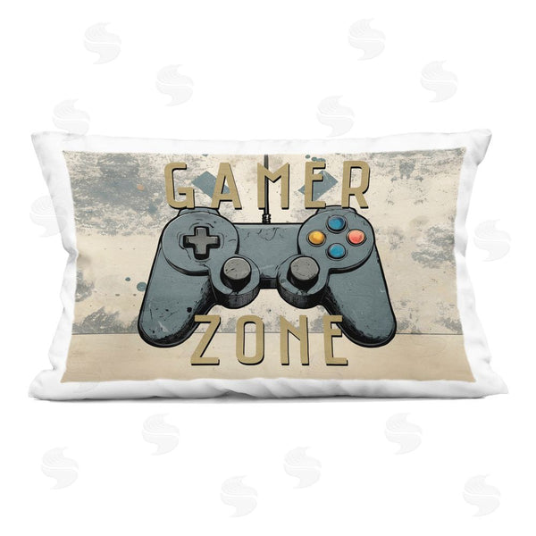 stupell industries Kim Allen | Gamer Zone with Abstract Background Printed Throw Pillow