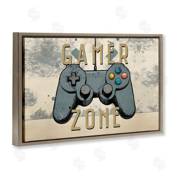 Stupell Industries Kim Allen | Gamer Zone With Abstract Background Wall Art