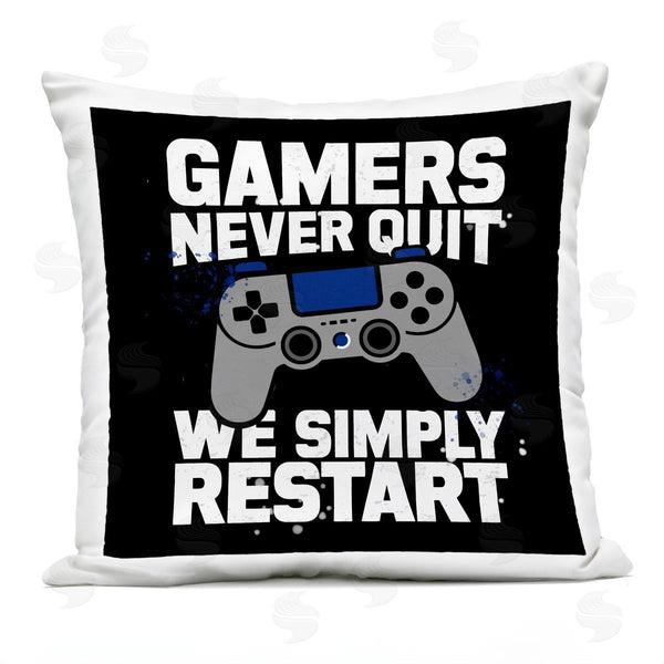 Stupell Industries Kim Allen | Gamers Never Quit Phrase Printed Throw Pillow