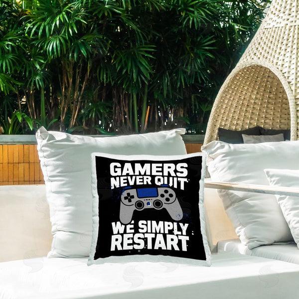 Stupell Industries Kim Allen | Gamers Never Quit Phrase Printed Throw Pillow