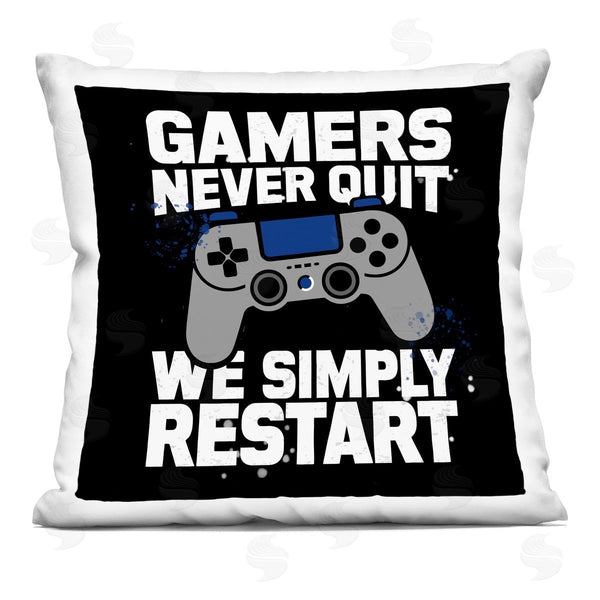 stupell industries Kim Allen | Gamers Never Quit Phrase Printed Throw Pillow