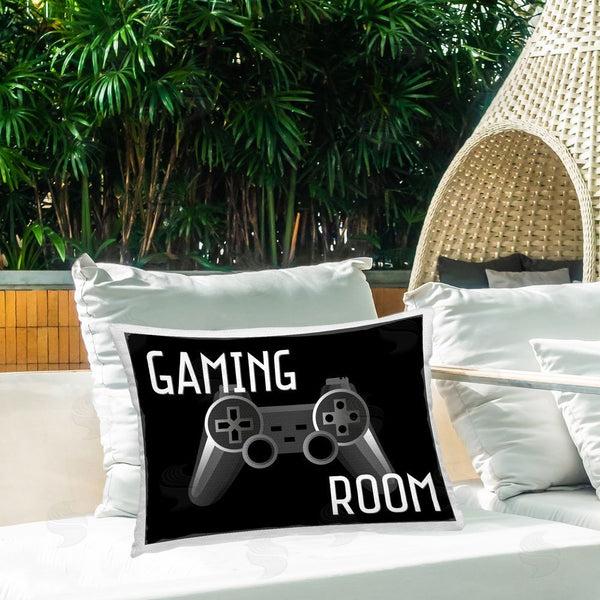 Stupell Industries Kim Allen | Gaming Room Black Controller Printed Throw Pillow