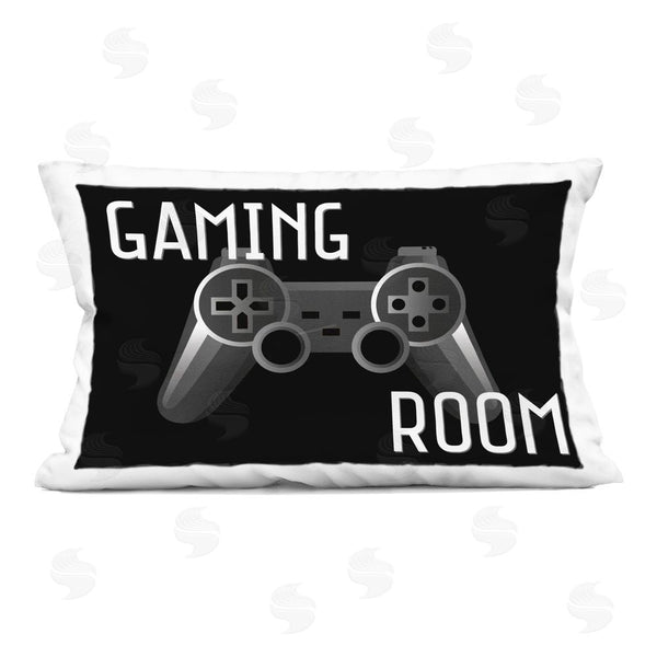 stupell industries Kim Allen | Gaming Room Black Controller Printed Throw Pillow