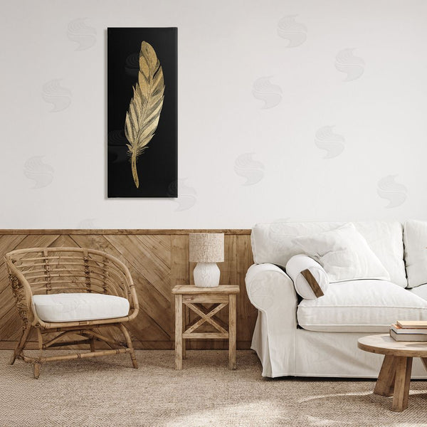 Stupell Industries Kim Allen | Glam Feather Black & Gold Wall Art
