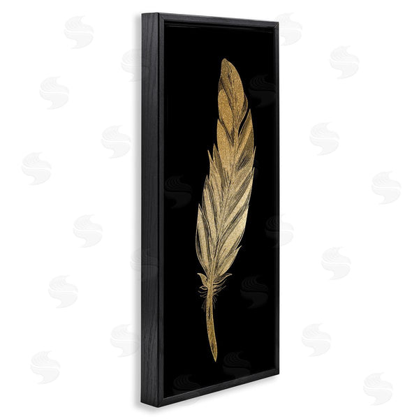 Stupell Industries Kim Allen | Glam Feather Black & Gold Wall Art