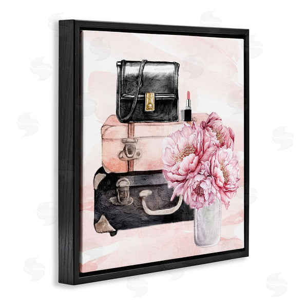 Stupell Industries Kim Allen | Glam Time Suitcase & Flowers Wall Art