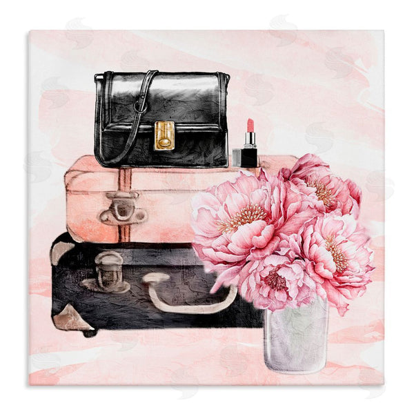 stupell industries Kim Allen | Glam Time Suitcase & Flowers Wall Art
