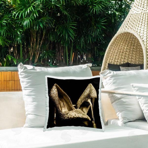 Stupell Industries Kim Allen | Gleaming Fashion Heels Printed Throw Pillow