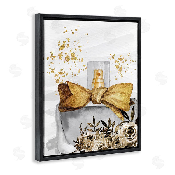 Stupell Industries Kim Allen | Glitzy Floral Perfume Bottle Speckled Glam Design Wall Art