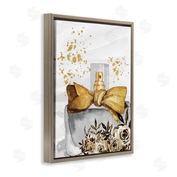 Stupell Industries Kim Allen | Glitzy Floral Perfume Bottle Speckled Glam Design Wall Art