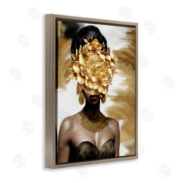 Stupell Industries Kim Allen | Golden Gaze Female Portrait