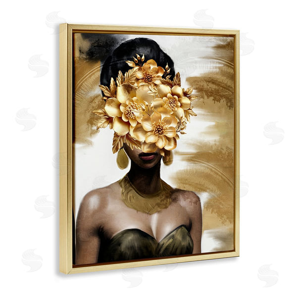 Stupell Industries Kim Allen | Golden Gaze Female Portrait