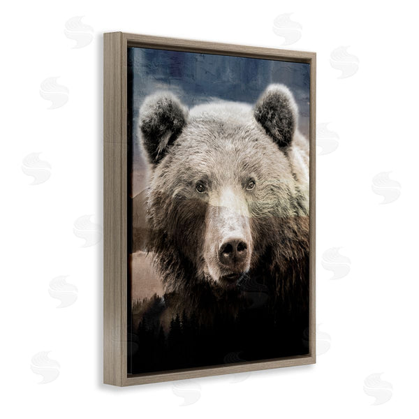 Stupell Industries Kim Allen | Grizzly Bear Face Portrait