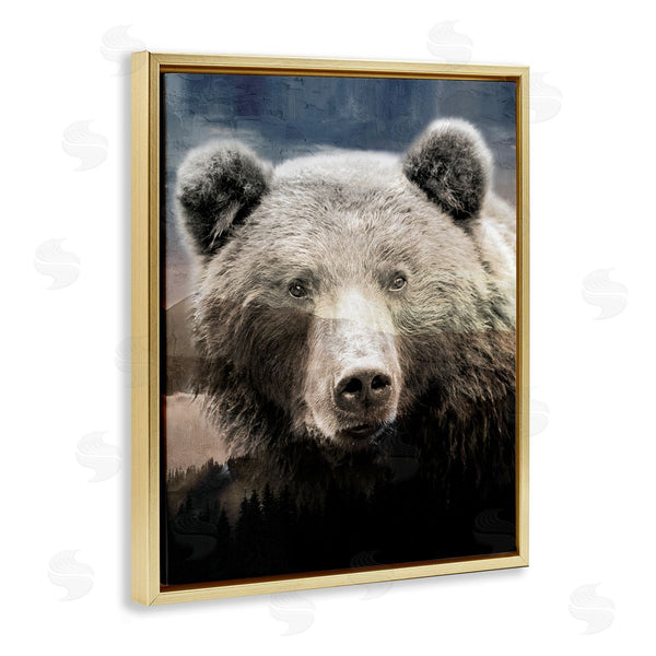 Stupell Industries Kim Allen | Grizzly Bear Face Portrait