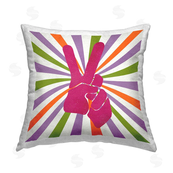 Stupell Industries Kim Allen | Groovy Peace Sign Printed Throw Pillow