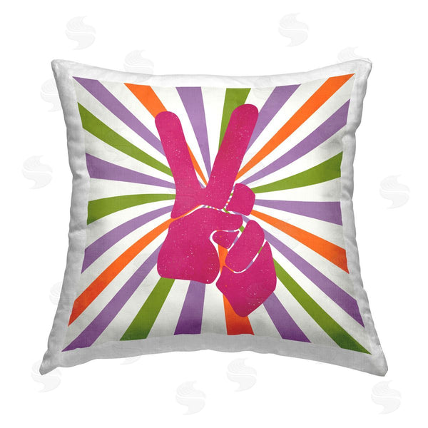 stupell industries Kim Allen | Groovy Peace Sign Printed Throw Pillow