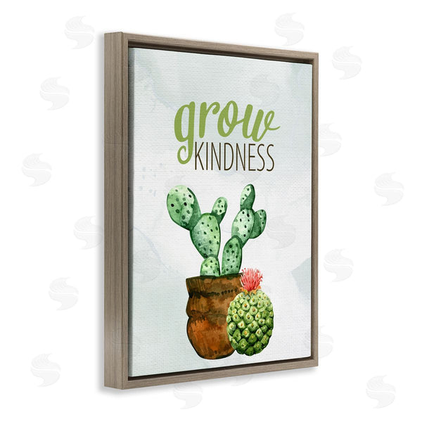 Stupell Industries Kim Allen | Grow Kindness Calligraphy Phrase Potted Cactus Plants Wall Art