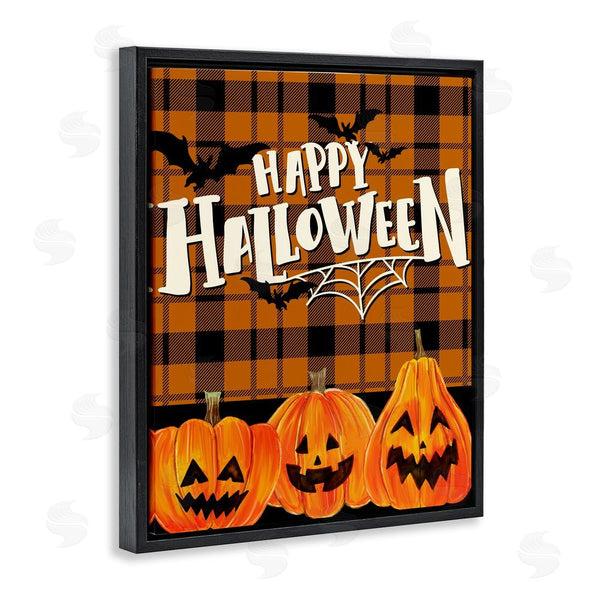 Stupell Industries Kim Allen | Halloween Jack-o-Lanterns On Plaid Wall Art