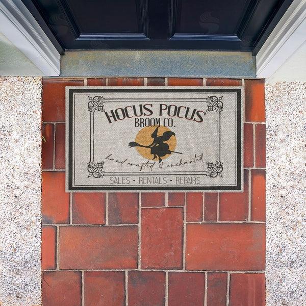 Stupell Industries Kim Allen | Halloween Vintage Broom Co Faux Sisal Door Mat