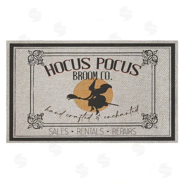 stupell industries Kim Allen | Halloween Vintage Broom Co Faux Sisal Door Mat
