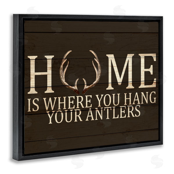 Stupell Industries Kim Allen | Hang Your Antlers Rustic Hunting Phrase