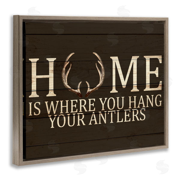 Stupell Industries Kim Allen | Hang Your Antlers Rustic Hunting Phrase
